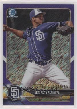 2018 Bowman Chrome - Prospects - Purple Shimmer Refractor #BCP220 - Anderson Espinoza /655