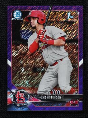 2018 Bowman Chrome - Prospects - Purple Shimmer Refractor #BCP222 - Chase Pinder /655