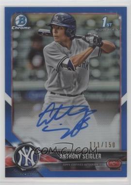 2018 Bowman Draft - Chrome Draft Pick Autographs - Blue Refractor #CDA-AS - Anthony Seigler /150