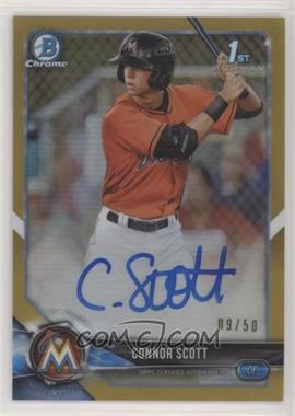 2018 Bowman Draft - Chrome Draft Pick Autographs - Gold Refractor #CDA-CSC - Connor Scott /50