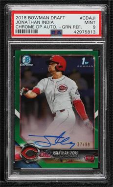 2018 Bowman Draft - Chrome Draft Pick Autographs - Green Refractor #CDA-JI - Jonathan India /99 [PSA 9 MINT]