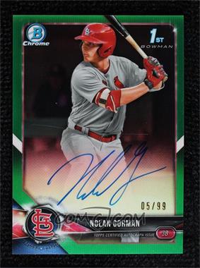 2018 Bowman Draft - Chrome Draft Pick Autographs - Green Refractor #CDA-NG - Nolan Gorman /99