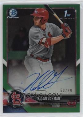 2018 Bowman Draft - Chrome Draft Pick Autographs - Green Refractor #CDA-NG - Nolan Gorman /99 [EX to NM]