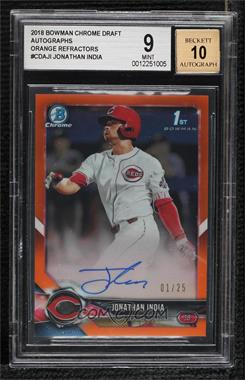 2018 Bowman Draft - Chrome Draft Pick Autographs - Orange Refractor #CDA-JI - Jonathan India /25 [BGS 9 MINT]