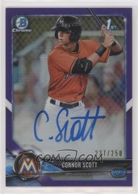 2018 Bowman Draft - Chrome Draft Pick Autographs - Purple Refractor #CDA-CSC - Connor Scott /250