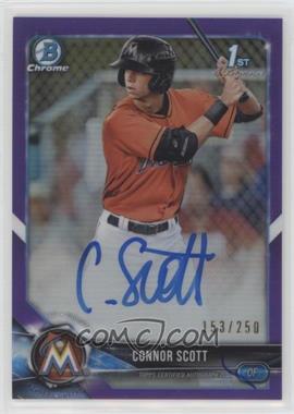 2018 Bowman Draft - Chrome Draft Pick Autographs - Purple Refractor #CDA-CSC - Connor Scott /250