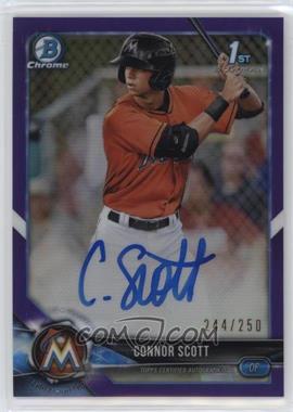 2018 Bowman Draft - Chrome Draft Pick Autographs - Purple Refractor #CDA-CSC - Connor Scott /250