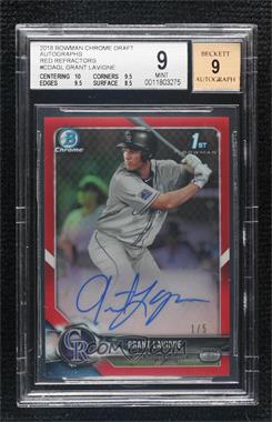 2018 Bowman Draft - Chrome Draft Pick Autographs - Red Refractor #CDA-GL - Grant Lavigne /5 [BGS 9 MINT]