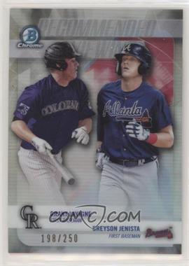 2018 Bowman Draft - Recommended Viewing - Refractor #RV-LJ - Grant Lavigne, Greyson Jenista /250