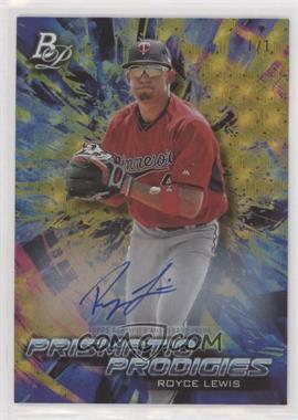 2018 Bowman Platinum - Platinum Prismatic Prodigies - FoilFractor Autographs #PPPA-10 - Royce Lewis /1