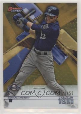 2018 Bowman's Best - [Base] - Gold Refractor #67 - Christian Yelich /50