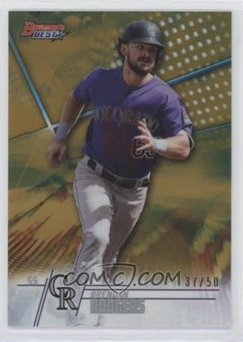 2018 Bowman's Best - Top Prospects - Gold Refractor #TP-13 - Brendan Rodgers /50 [EX to NM]