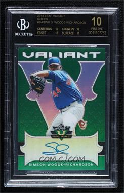 2018 Leaf Valiant - [Base] - Green #BA-SWR - Simeon Woods-Richardson /99 [BGS 10 BLACK LABEL]