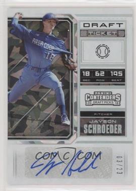 2018 Panini Contenders Draft Picks - Draft Ticket Autographs - Cracked Ice #71 - Jayson Schroeder /23