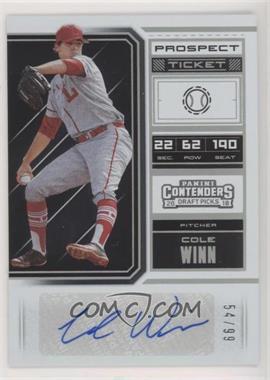 2018 Panini Contenders Draft Picks - Draft Ticket Autographs - Prospect Ticket #32 - Cole Winn /99