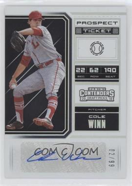 2018 Panini Contenders Draft Picks - Draft Ticket Autographs - Prospect Ticket #32 - Cole Winn /99