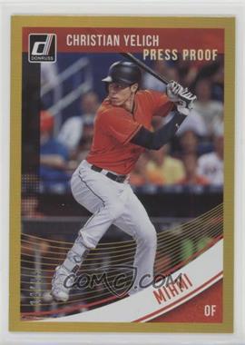 2018 Panini Donruss - [Base] - Press Proof Gold #132 - Christian Yelich /99