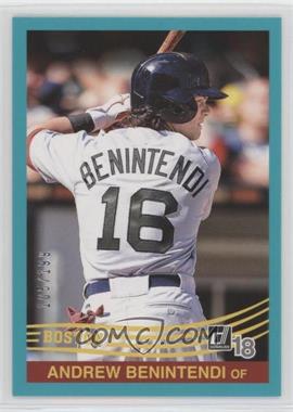 2018 Panini Donruss - [Base] - Teal Border #227.2 - Retro 1984 Variations - Andrew Benintendi (Batting, Back View) /199