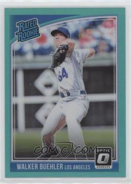 2018 Panini Donruss Optic - [Base] - Aqua Prizm #41.2 - Rated Rookie Variation - Walker Buehler (Back Text: "Buehler, battling…") /299