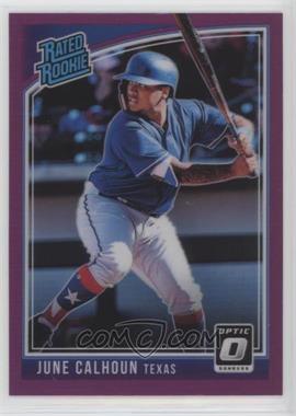 2018 Panini Donruss Optic - [Base] - Purple Prizm #40.2 - Rated Rookie Variation - Willie Calhoun ("June Calhoun")