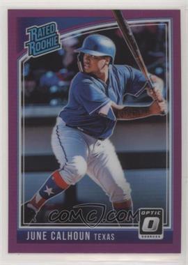 2018 Panini Donruss Optic - [Base] - Purple Prizm #40.2 - Rated Rookie Variation - Willie Calhoun ("June Calhoun")