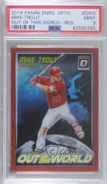 2018 Panini Donruss Optic - Out of this World - Red Prizm #OW3 - Mike Trout /99 [PSA 9 MINT]