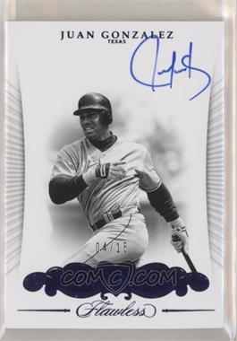 2018 Panini Flawless - Greats Autographs - Sapphire #GA-JG - Juan Gonzalez /15