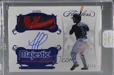 2018 Panini Flawless - Rookie Dual Patch Autographs - Sapphire #RDP-OZ2 - Ozzie Albies (Batting) /15 [Uncirculated]