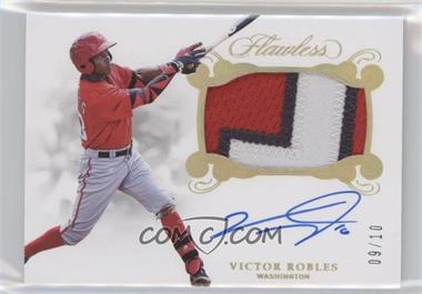2018 Panini Flawless - Rookie Patch Autographs - Gold #RPA-VR - Victor Robles /10