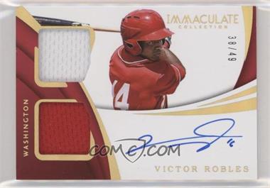 2018 Panini Immaculate Collection - Rookie Dual Materials Autographs - Gold #RDM-VR - Victor Robles /49 [Noted]