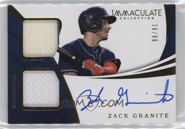 2018 Panini Immaculate Collection - Rookie Dual Materials Autographs #RDM-ZG - Zack Granite /99