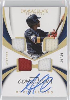 2018 Panini Immaculate Collection - Rookie Quad Materials Autographs - Gold #RQM-OZ - Ozzie Albies /49