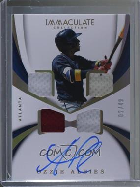 2018 Panini Immaculate Collection - Rookie Quad Materials Autographs - Gold #RQM-OZ - Ozzie Albies /49