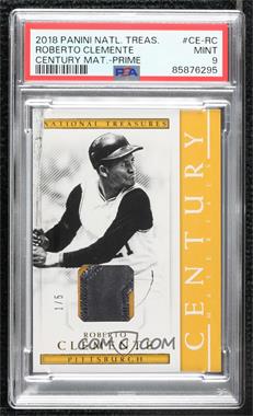 2018 Panini National Treasures - Century Materials - Prime #CE-RC.1 - Roberto Clemente /5 [PSA 9 MINT]