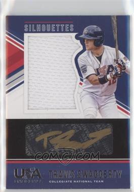 2018 Panini USA Baseball Stars & Stripes - USA Silhouettes Signatures - Black Gold Jerseys #24 - Travis Swaggerty /84