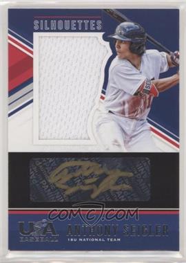 2018 Panini USA Baseball Stars & Stripes - USA Silhouettes Signatures - Black Gold Jerseys #28 - Anthony Seigler /70