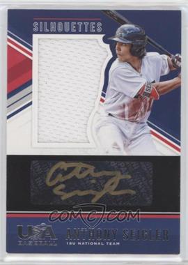 2018 Panini USA Baseball Stars & Stripes - USA Silhouettes Signatures - Black Gold Jerseys #28 - Anthony Seigler /70