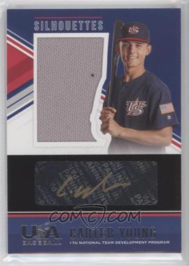 2018 Panini USA Baseball Stars & Stripes - USA Silhouettes Signatures - Black Gold Jerseys #72 - Carter Young (Batting Pose) /49