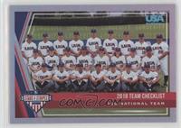 Team Checklist - USA Baseball 15U National Team #/99