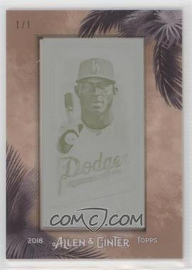 2018 Topps Allen & Ginter's - [Base] - Mini Framed Printing Plate Yellow #68 - Yasiel Puig /1