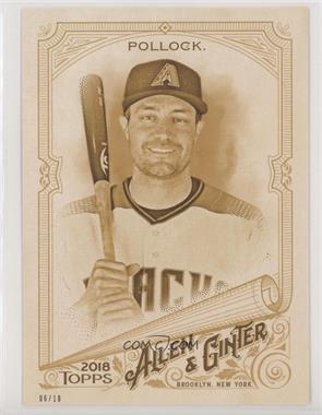 2018 Topps Allen & Ginter's - [Base] - Online Exclusive 5 x 7 Gold #98 - A.J. Pollock /10