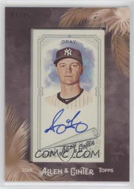 2018 Topps Allen & Ginter's - Mini Framed Autographs - Black Frame #MA-SG - Sonny Gray /25