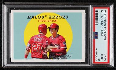 2018 Topps Archives - [Base] #303 - 1959 Combos Design - Shohei Ohtani, Mike Trout [PSA 9 MINT]