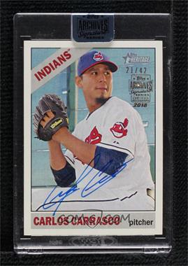 2018 Topps Archives Signature Series Active Player Edition Buybacks - [Base] #15TH-191 - Carlos Carrasco (2015 Topps Heritage) /42 [Buyback]