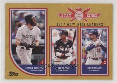 2018 Topps Big League - [Base] - Gold #305 - Stat Kings Trio - Charlie Blackmon, Dee Gordon, Ender Inciarte