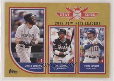 2018 Topps Big League - [Base] - Gold #305 - Stat Kings Trio - Charlie Blackmon, Dee Gordon, Ender Inciarte