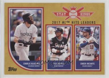 2018 Topps Big League - [Base] - Gold #305 - Stat Kings Trio - Charlie Blackmon, Dee Gordon, Ender Inciarte