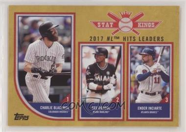 2018 Topps Big League - [Base] - Gold #305 - Stat Kings Trio - Charlie Blackmon, Dee Gordon, Ender Inciarte