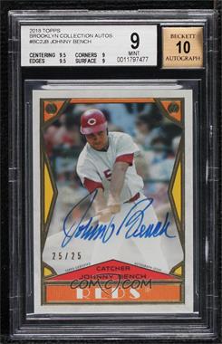 2018 Topps Brooklyn Collection - [Base] - Design 2 #BC2-JB - Johnny Bench /25 [BGS 9 MINT]