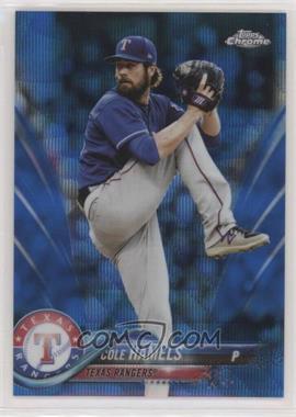 2018 Topps Chrome - [Base] - Blue Wave Refractor #134 - Cole Hamels /75